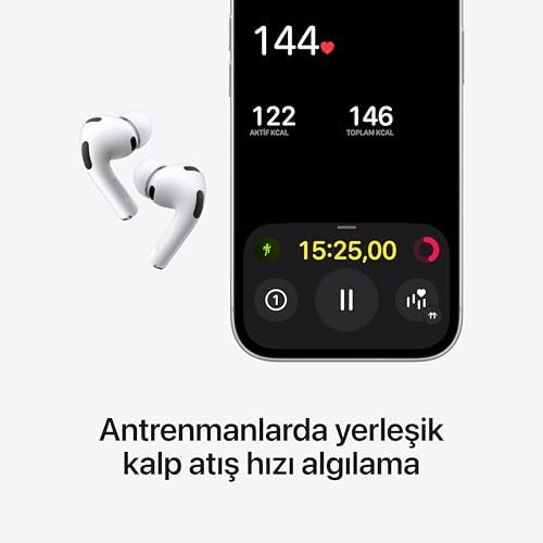 Apple AirPods Pro 3 Kablosuz Kulaklık, Aktif Gürültü Engelleme, Kalp Atış Hızı Algılama, Bluetooth Kulaklık, Uzamsal Ses, Yüksek Ses Kalitesi, USB-C ile Şarj - Görsel 4