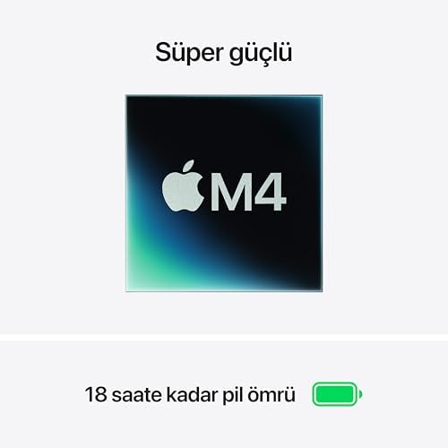 Apple 2025 M4 çipli 13 inç MacBook Air Laptop: 13.6 inç Liquid Retina Ekran, 16GB Birleşik Bellek, 256 GB SSD Depolama, 12MP Center Stage Kamera, Touch ID; Gece Yarısı - Görsel 3