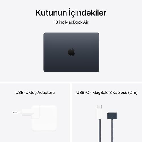 Apple 2025 M4 çipli 13 inç MacBook Air Laptop: 13.6 inç Liquid Retina Ekran, 16GB Birleşik Bellek, 256 GB SSD Depolama, 12MP Center Stage Kamera, Touch ID; Gece Yarısı - Görsel 7