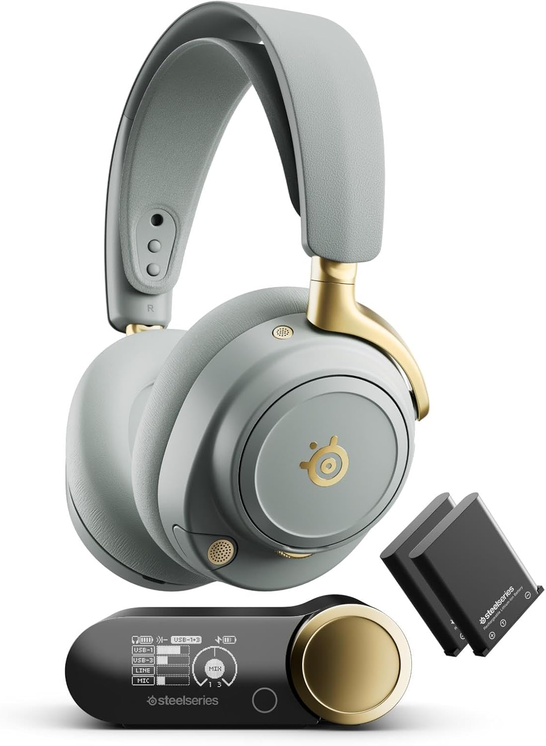SteelSeries Arctis Nova Elite Hi-Res Wireless Gaming Kulaklık - Sage Gold - Görsel 1