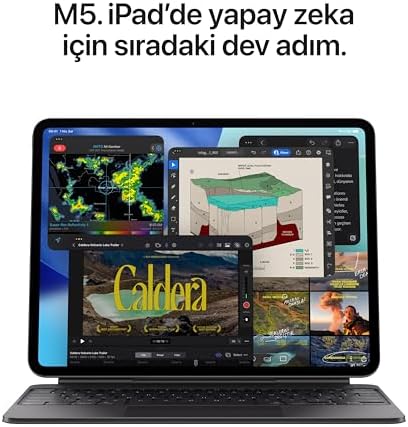 Apple iPad Pro (M5): 13 inç Ultra Retina XDR Ekran, 512 GB, 12 MP Ön/Arka Kamera, LiDAR Tarayıcısı, Wi-Fi, Face ID, Tüm Gün Süren Pil Ömrü, Standart cam — Gümüş Rengi - Görsel 4