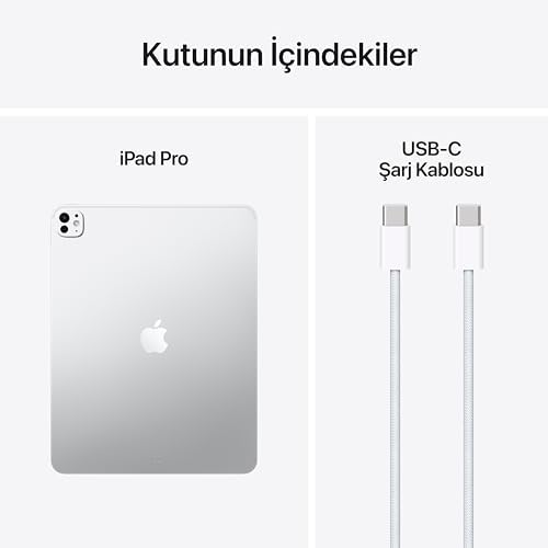 Apple iPad Pro (M5): 13 inç Ultra Retina XDR Ekran, 512 GB, 12 MP Ön/Arka Kamera, LiDAR Tarayıcısı, Wi-Fi, Face ID, Tüm Gün Süren Pil Ömrü, Standart cam — Gümüş Rengi - Görsel 7
