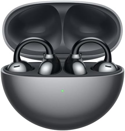 HUAWEI FreeClip, Estetik Tasarım, Tüy Kadar Hafif, Açık Kulak Tasarımı, Yapay Zeka Destekli Kristal Netliğinde Arama, Uzun Pil Ömrü, Çift Cihaz Bağlantısı,Siyah - Görsel 2