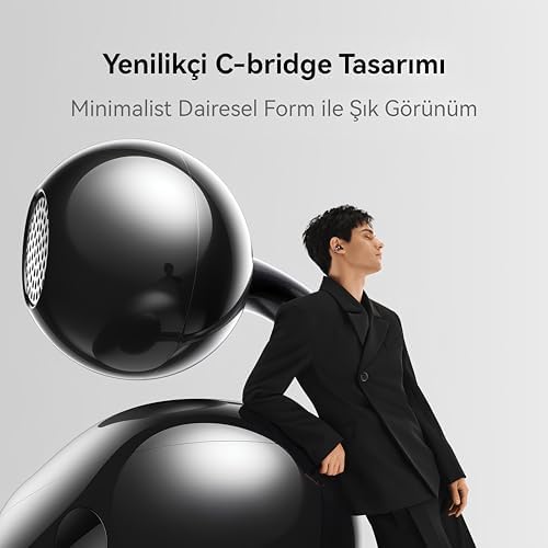 HUAWEI FreeClip, Estetik Tasarım, Tüy Kadar Hafif, Açık Kulak Tasarımı, Yapay Zeka Destekli Kristal Netliğinde Arama, Uzun Pil Ömrü, Çift Cihaz Bağlantısı,Siyah - Görsel 3