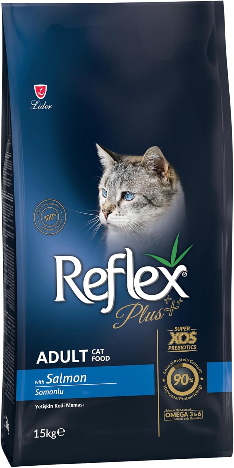 Reflex Plus Yetişkin Kediler için Somonlu Kedi Maması, 15 kg