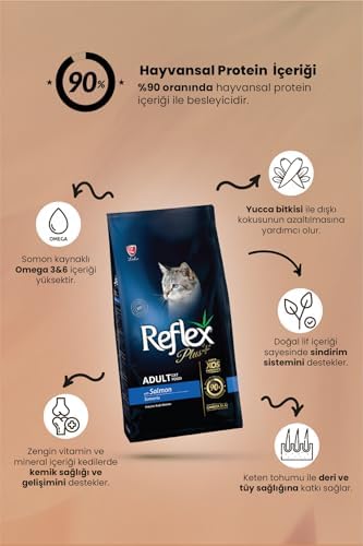 Reflex Plus Yetişkin Kediler için Somonlu Kedi Maması, 15 kg - Görsel 3