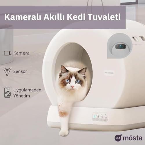 UBPet C10 Pro Kameralı Akıllı Kedi Tuvaleti – Entegre HD Kameralı, Otomatik Temizleme, Mobil Uygulama Kontrolü, Akıllı Sensörler, Sessiz Çalışma, Geniş İç Hacim, Koku Hediyeli - Görsel 4