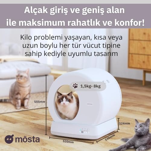 UBPet C10 Pro Kameralı Akıllı Kedi Tuvaleti – Entegre HD Kameralı, Otomatik Temizleme, Mobil Uygulama Kontrolü, Akıllı Sensörler, Sessiz Çalışma, Geniş İç Hacim, Koku Hediyeli - Görsel 6