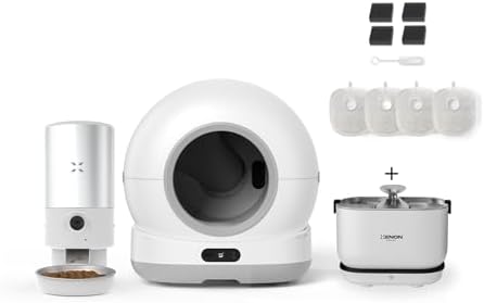 Xenon Smart Akıllı Otomatik Kedi Tuvaleti (Kamerasız) Çelik Köpek Mama Kabı Şarjlı Bataryalı Su Pınarı Sebili ve Filtre (4 Adet) Evcil Hayvan 4'lü Pet Ürünleri Başlangıç Seti - Görsel 2