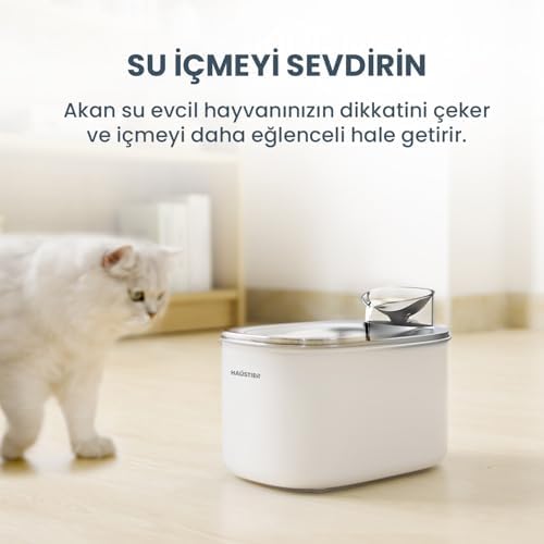 Haustier WF007L Otomatik Kedi Su Sebili,Kedi Su Çeşmesi, Su Şelalesi, Su Pınarı 3.5Lt Geniş Hazne, Bpa Içermez, Ultra Sessiz (Beyaz) - Görsel 4