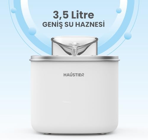 Haustier WF007L Otomatik Kedi Su Sebili,Kedi Su Çeşmesi, Su Şelalesi, Su Pınarı 3.5Lt Geniş Hazne, Bpa Içermez, Ultra Sessiz (Beyaz) - Görsel 5