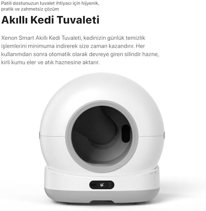 Xenon Smart Akıllı Otomatik Kedi Tuvaleti (Kameralı) Hareket Algılamalı Köpek Mama Kabı (Kameralı) Şarjlı Bataryalı Su Pınarı Sebili ve Filtre (4 Adet) Evcil Hayvan 4'lü Pet Ürünleri Başlangıç Seti - Görsel 7