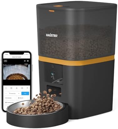 Haustier QQ005 Kameralı Akıllı Kedi Köpek Otomatik Mama Kabı, Tuya App-Wifi Uzaktan Kontrol, Sesle Çağırma, 480P Kamera, 6lt Hazne, Metal Kase (Siyah) - Görsel 2