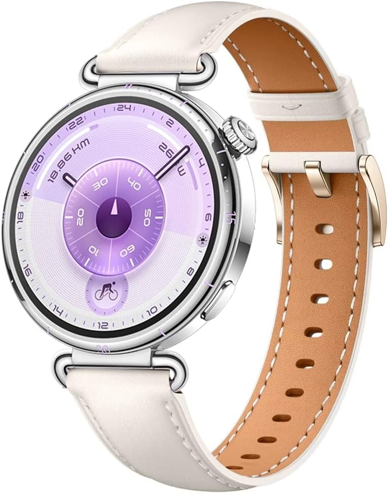 HUAWEI WATCH GT 6 Akıllı Saat, 14 güne varan pil ömrü, 100+ Spor Moduna sahip GPS’li Akıllı Saat, Bisiklet Özelliği, iOS & Android Uyumlu, Sağlık Takibi, 41 mm, Beyaz Deri - Görsel 2