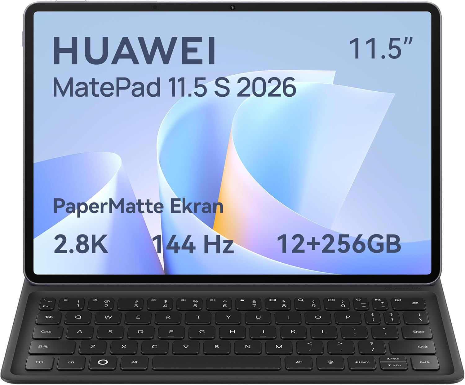 HUAWEI MatePad 11.5 S 2026 Yeni Tablet, 2.8K 144 Hz Ultra Net PaperMatte Ekran, 12 GB RAM + 256 GB Depolama, 8800 mAh Batarya, 40 W SuperCharge, Wi-Fi 6+, HUAWEI Notes, Ayrılabilir Klavye, Gri - Görsel 1