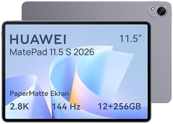 HUAWEI MatePad 11.5 S 2026 Yeni Tablet, 2.8K 144 Hz Ultra Net PaperMatte Ekran, 12 GB RAM + 256 GB Depolama, 8800 mAh Batarya, 40 W SuperCharge, Wi-Fi 6+, Bluetooth 5.2, HUAWEI Notes, GoPaint, Gri - Görsel 2