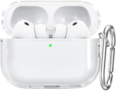Soft Yumuşak Şeffaf Esnek Silikon Airpods Pro 3 ile uyumlu Kulaklık Kılıfı ve Karabina Anahtarlık (Şeffaf, Airpods Pro 3) - Görsel 1