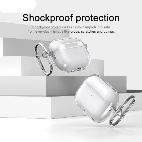 Soft Yumuşak Şeffaf Esnek Silikon Airpods Pro 3 ile uyumlu Kulaklık Kılıfı ve Karabina Anahtarlık (Şeffaf, Airpods Pro 3) - Görsel 3