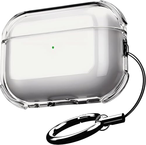 Minesk Airpods PRO 3 için Ultra Şeffaf Silikon Kılıf Darbe Emici Köşeler ile Mükemmel Koruma ve Yüksek Kaliteli Taşıma Karabinalı Airpods Pro 3. Nesil Kılıfı (Gri Şeffaf, Airpods PRO 3) - Görsel 2